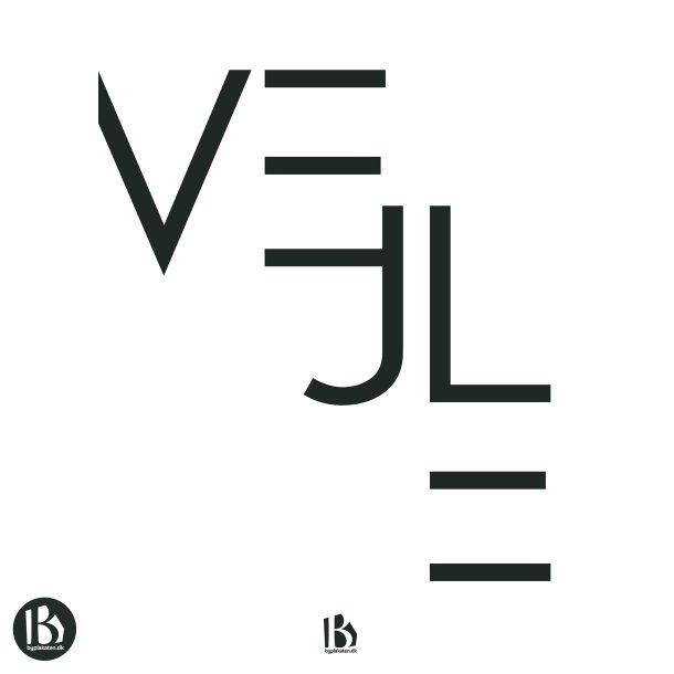 Vejle (7100) - Typografisk - Sort p hvid
