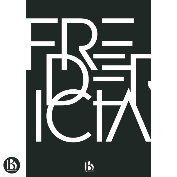 Fredericia (7000) - Typografisk - Hvid p� sort
