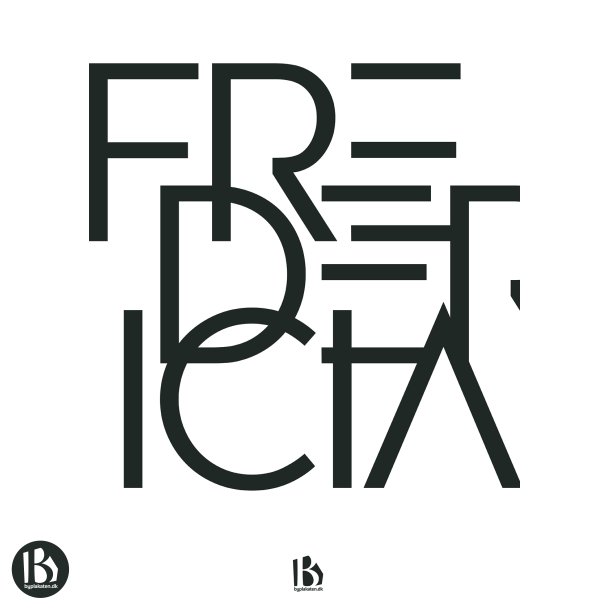 Fredericia (7000) - Typografisk - Sort p� hvid