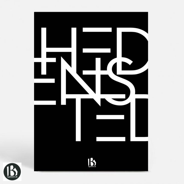 Hedensted (8722) - Typografisk - Hvid p sort