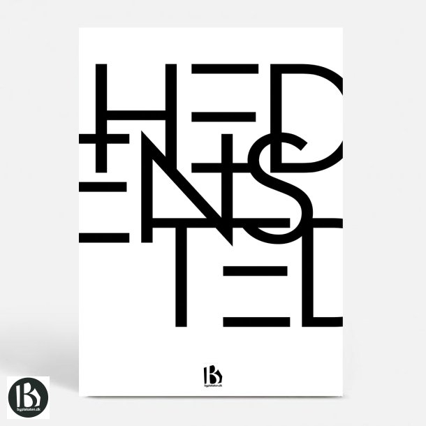 Hedensted (8722) - Typografisk - Sort p hvid