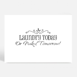Laundry Naked - Hvid - Sjove plakater