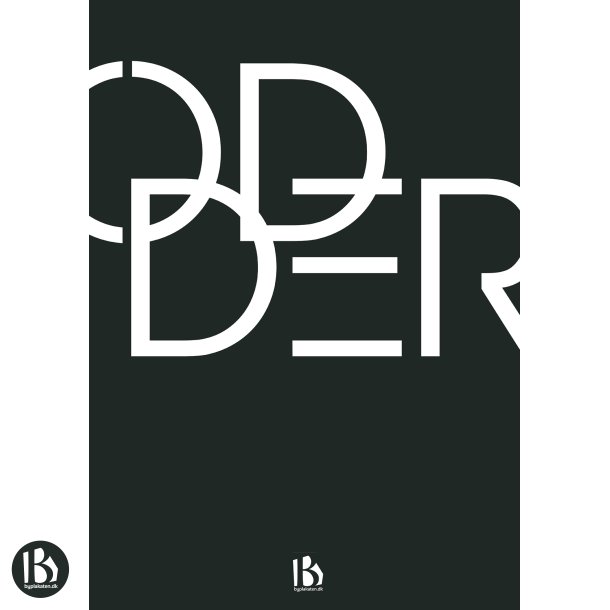 Odder (8300) - Typografisk - Hvid p sort