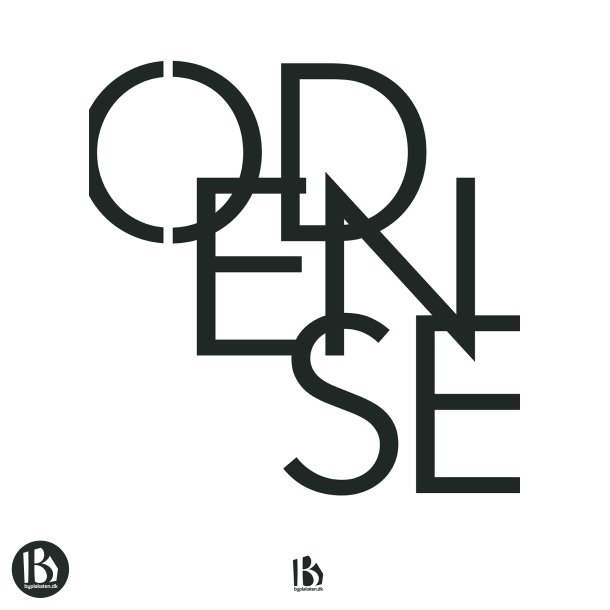 Odense (5000) - Typografisk - Sort p hvid
