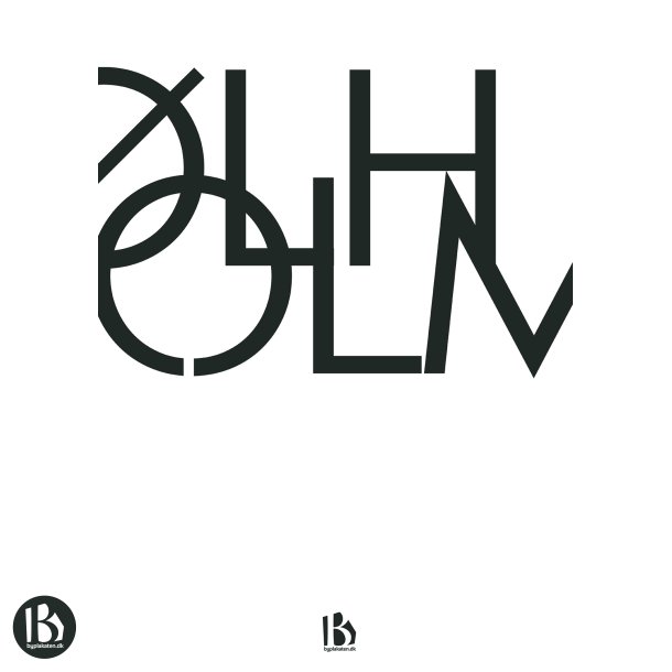 lholm (7160) - Typografisk - Sort p hvid