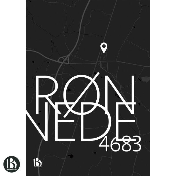 R�nnede (4683) - Citymap - Black &amp; Grey