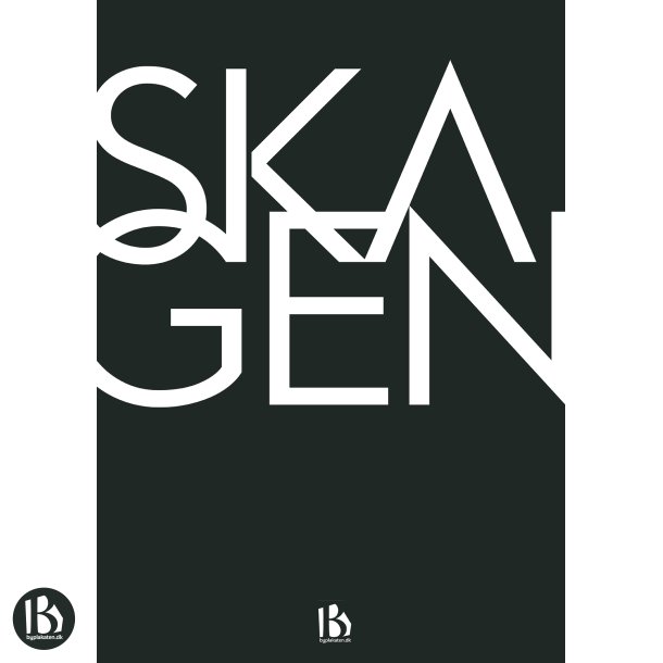 Skagen (9990) - Typografisk - Hvid p sort