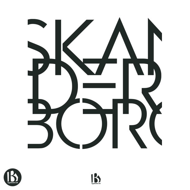 Skanderborg (8660) - Typografisk - Sort p hvid