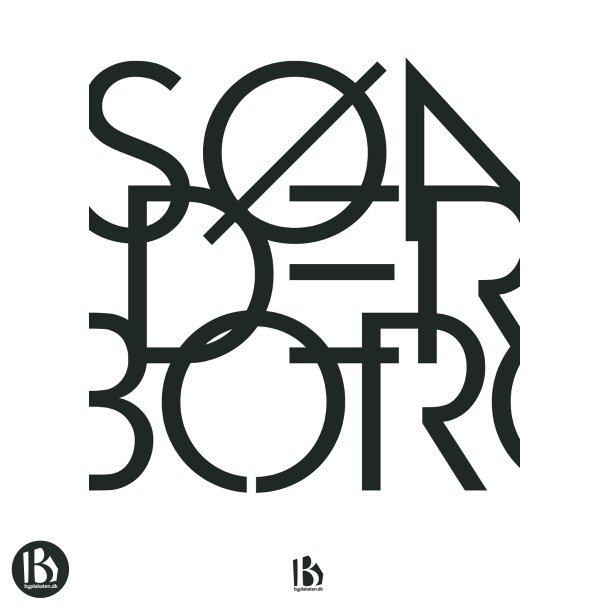 S�nderborg (6400) - Typografisk - Sort p� hvid