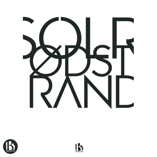 Solrd Strand (2680) - Typografisk - Sort p hvid