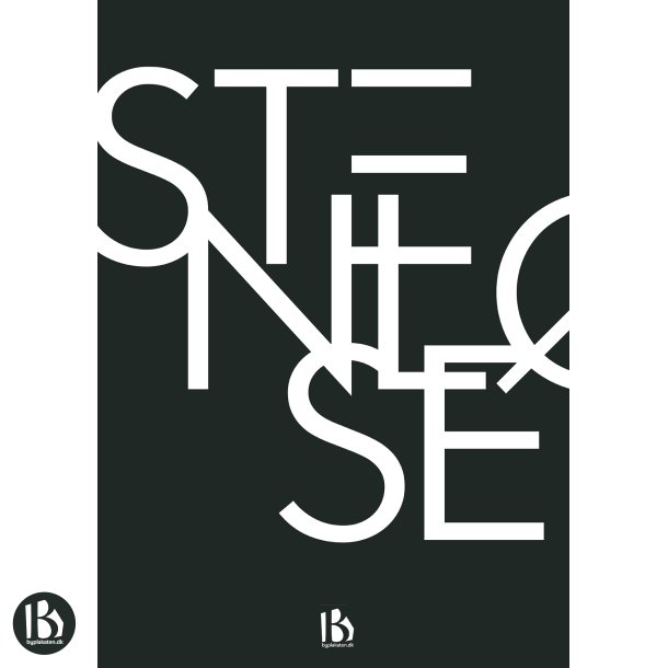 Stenl�se (3660) - Typografisk - Hvid p� sort