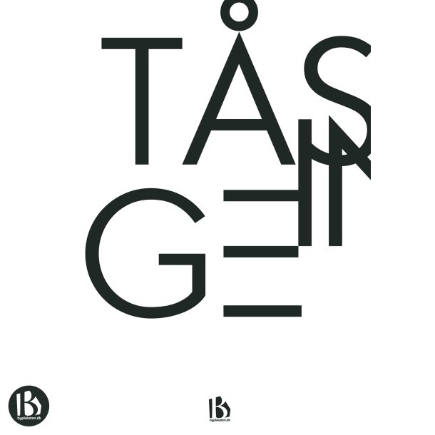 Tsinge (5700) - Typografisk - Sort p hvid