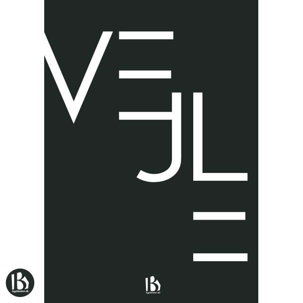 Vejle (7100) - Typografisk - Hvid p sort