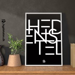 Hedensted (8722) - Typografisk - Hvid p sort