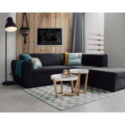 Verdenskort - Geometrisk - Hvid